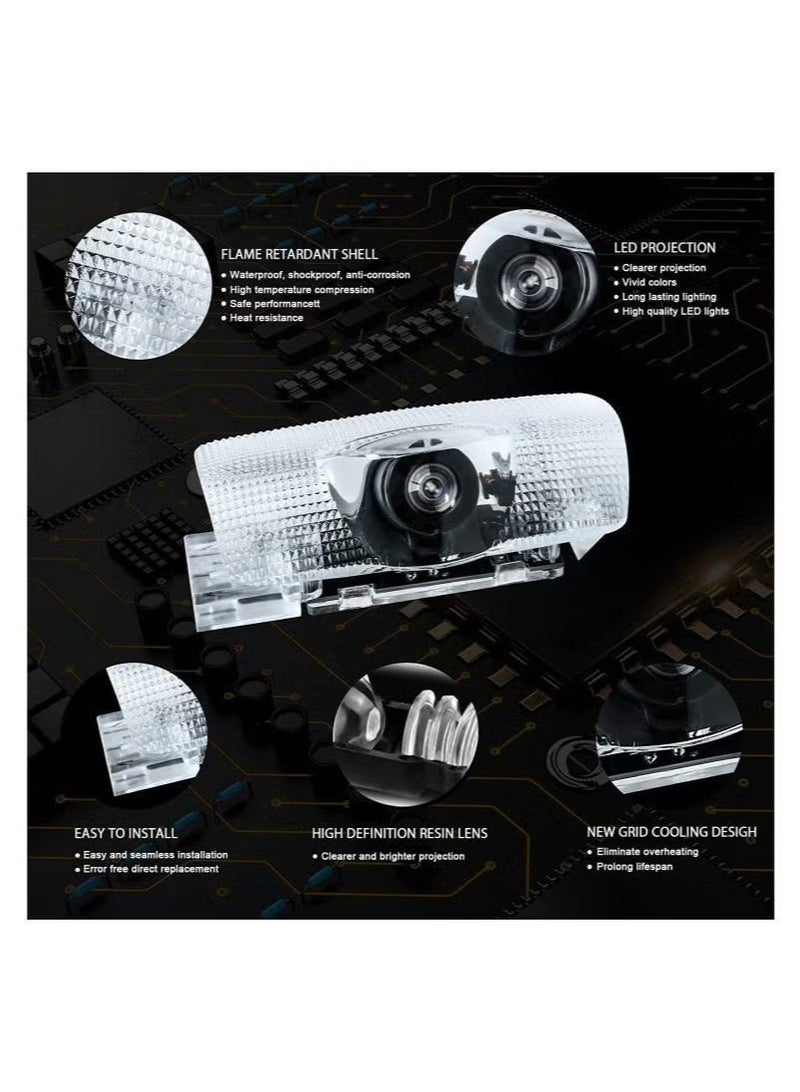 NOOA 4 Pack LED Car Door Logo Light Projector, Welcome Laser Lights Car Door Courtesy Lights 3D Logo Door Lights White LED Projector Lamps for RXESGXLSLXISGSRCUX Series Lexus Door Light Replacement - Image 2